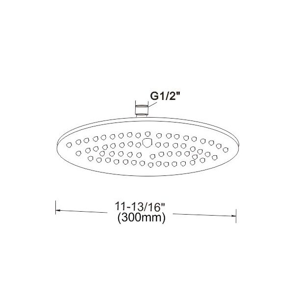 La Pre Shower Head Drawing 300mm