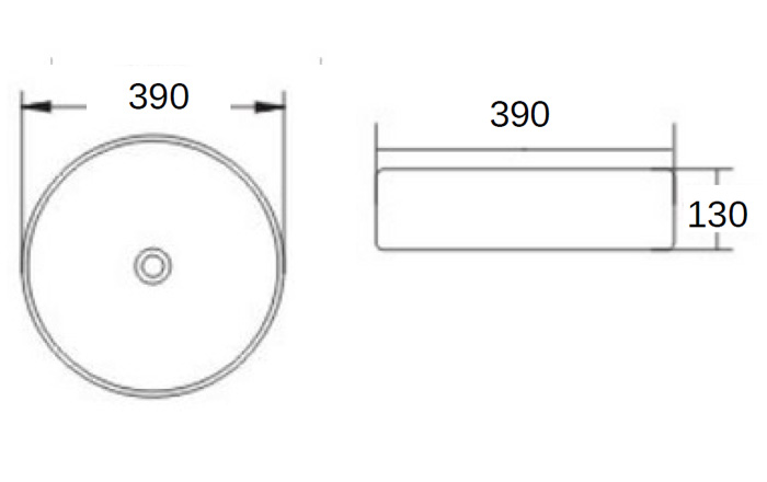 Macron Above Counter Terrazo White Technical Drawing