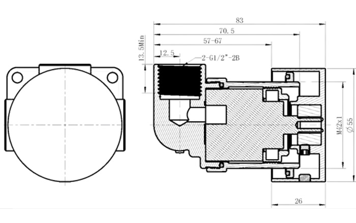 Miami Wall Mixer Technical Drawing