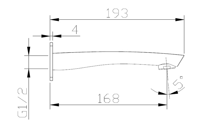 Oscar Wall Spout Technical Drawing